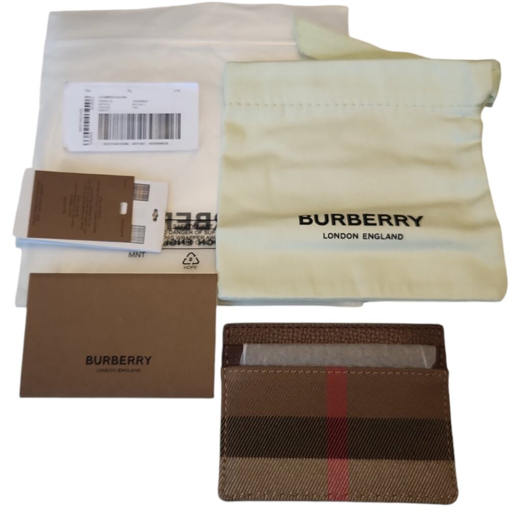 Burberry Sandon Canvas Check Card Case